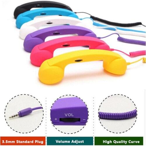3.5mm Wireless Retro Telephone Handset and Wired Phone Handset Receivers Headphones for a mobile phone with comfortable call