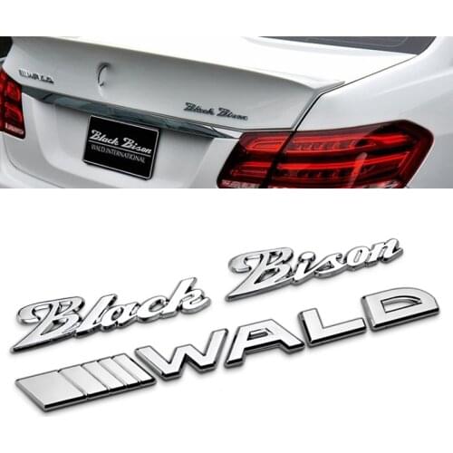 3D Metal Sticker WALD Black Bison Logo Car Side Fender Rear Trunk Emblem Badge Accessories For Mercedes-Benz A/B/GLA/CLA