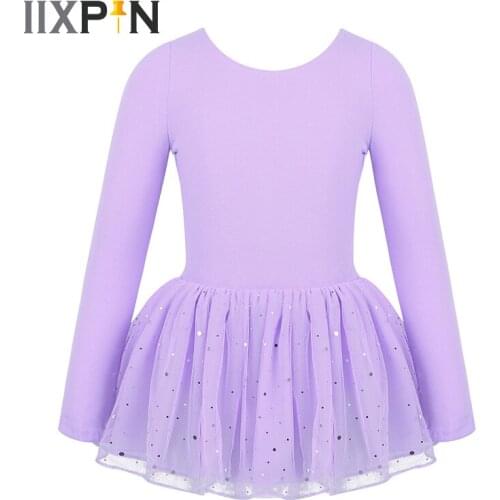 Girls ballet dress Long Sleeves Shiny Mesh Ballet Leotard Gymnastics Dress Dance wear ballerina dress kids toddler girl dresses