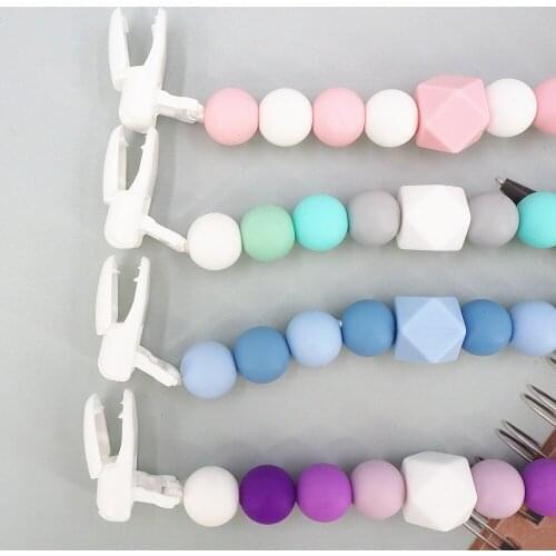 Chenkai 5PCS Silicone plastic clip chain BPA Free Food Grade Chewable Pacifier Pendant For Infant Nursing Necklace Accessories