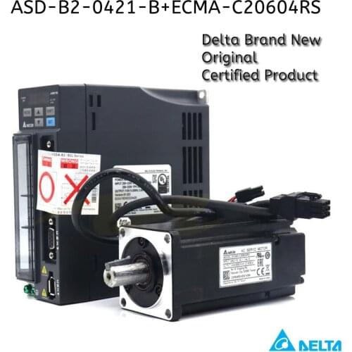 Delta AC B2 Servo 400W ASD-B2-0421-B ECMA-C20604RS ECMA-C20604SS Brake 0.4KW 1.27NM 60mm Flange Motor Drive Kit & 3m Cable