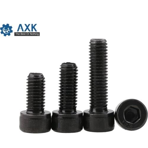 DIN912 Metric Thread Screws M2 M2.5 M3 M4 M5 M6 M8 Black Grade 12.9 Alloy Steel Hex Socket Head Cap Screw Bolts 3 4 5 6 8 10 MM