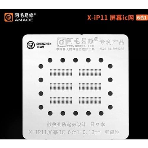 AMAOE Stencil Display IC For iPhone X XS XSMAX XR 11 Screen Display LCD Touch IC Chips Reballing Tin Plant Net Welding Tamplate