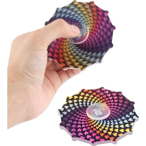 Double-Sided Colorful Dynamic Fingertip Top Toy Hand Spinner Dynamic Fingertip Kids Double-Sided Hand Spinner Fidgets Toys