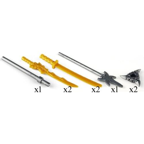 Elements Brick Part Ninja Weapon for Shurike Sinobigatana Sikomidue Classic Piece Building Block Toy Accessory Bricklink