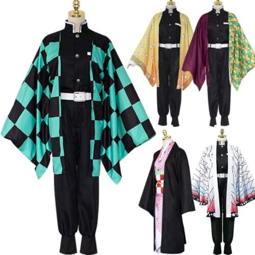 Cosplay Demon Slayer: Kimetsu No Yaiba Kamado Tanjirou Nezuko Adults Kids Cosplay Costume Kimono Sets Halloween Costumes