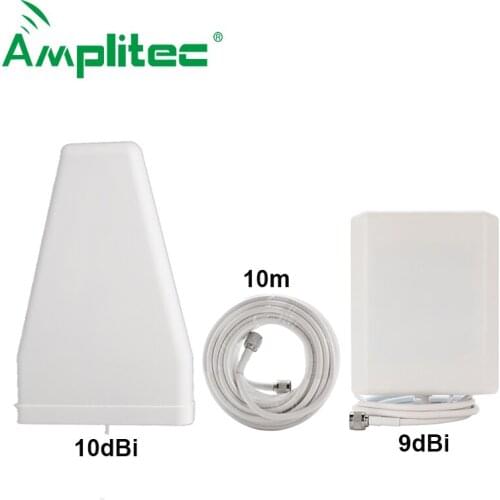 698~2700mhz antenna set 10dB outdoor LPDA antenna+10m 5D RF cable+9dB Panel Antenna with 2m cable for 4g signal booster repeater
