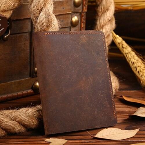 Wallets 100% Top Quality Natural Genuine Leather Men Wallets Famous Brand Vintage Male Wallet Card Holder for Mens Purse