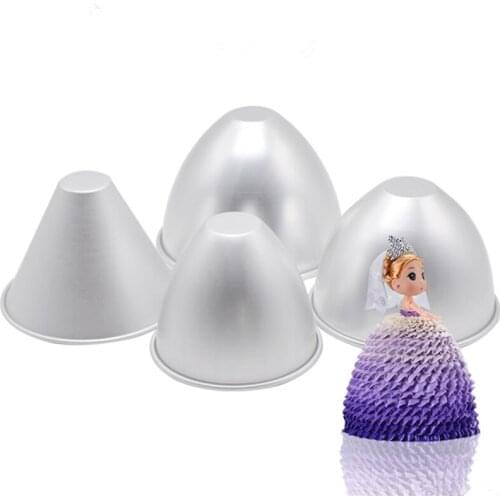 Princess Doll Girl 's Skirt Cake Mold Aluminium Metal Moldes Cake Pan Tin for DIY Baking Wedding Decoration 4/5/6/7/8/10 Inch
