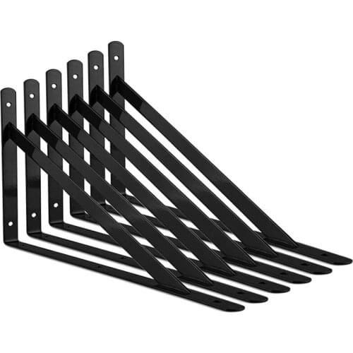 Hot Heavy Duty Shelf Bracket, Inch Shelf L Brackets 90 Degree Shelf Support Corner Brace Joint Right Angle Brackets 6-Pack, Blac