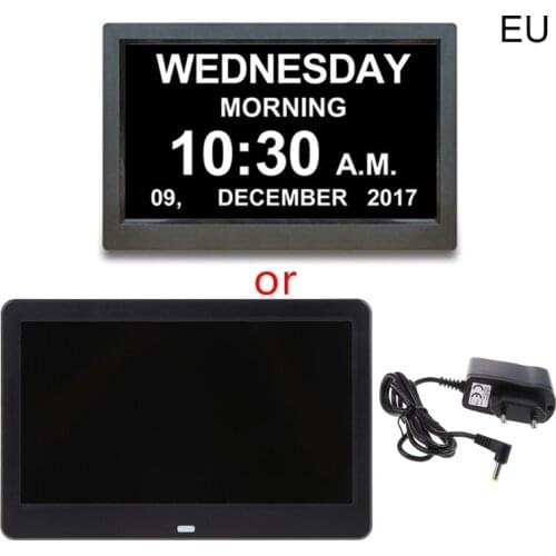 10.1 Inch 1024x600 RGB 9 Languages Digital Clock Calendar with Date Day Reminder with Remote Controller