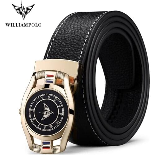 Williampolo 2020 Fashion Genuine Leather Mens Belt Automatic Buckle HIigh Quality Belt PL20308-10P