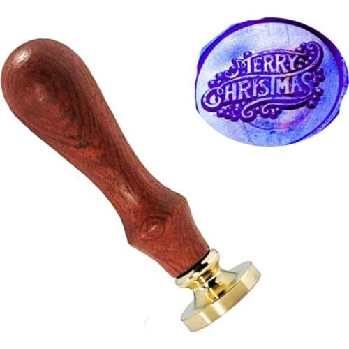 Seal Wax Kit, Merry Christmas Script Vintage Wax Badge Seal Stamp Kit Wax Set Tool Gift,custom