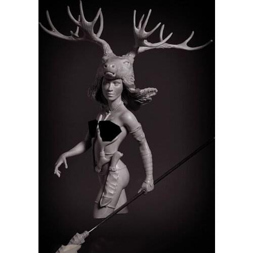 1/10 Scale Deer Girl Unpained Resin Bust Building Kit
