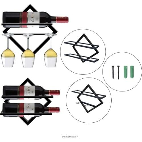 Wall Mounted Upside Down Wine Rack Bottle Goblet Glass Holder Storage Shelf Organizer Home Decor D08 20 Dropshipping