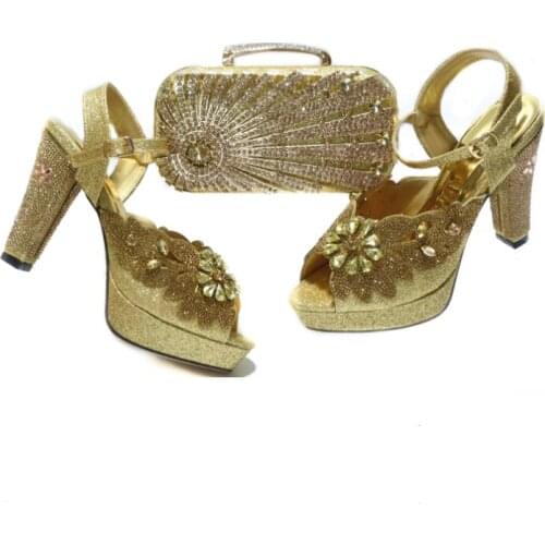 Spring new rhinestone clutch bag high-heeled thick-heeled sandals banquet dress all-match shoe bag suit large size female sandal