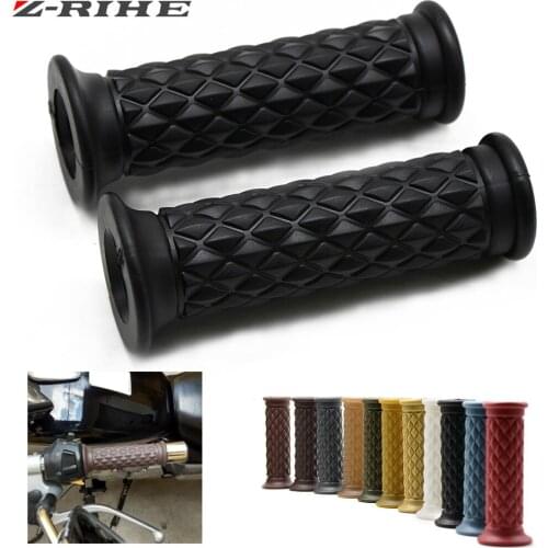 New Vintage Cafe Racer Motorcycle Hand Grips Rubber Handle Bar 7/8" 22mm For Kawasaki ZX14R Z750 Z800 ER6F ER6N ER 6N 6F ZZR600