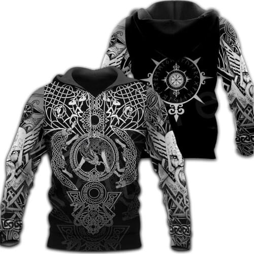 Tessffel Vikings Symbol Tattoo Viking Warriors NewFashion Trucksuit 3DPrint Casual Unisex Zipper/Sweatshirts/Hoodies/Jacket B-12