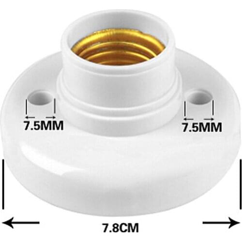 10pcs/lot E27 lamp holder, Round Lamp Bulb Socket Bases White lamp holder, 78mm Diameter and 40mm Height For LED Bulbs Install