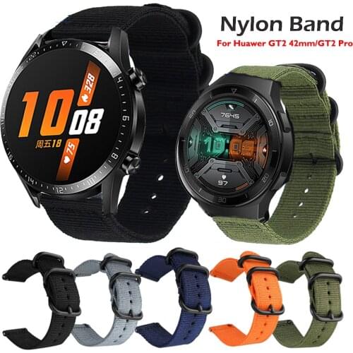 Watchbands For HUAWEI WATCH GT 2 46mm/GT2 Pro/HONOR Magic2 46mm GS Pro Nylon Canvas Smart Wrist Straps Band GT2 Bracelet Correa