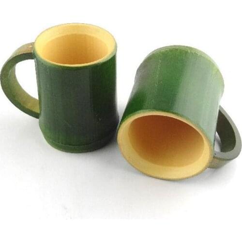 Handmade Natural Bamboo Tea Cup Japanese Style Beer Milk Cups With Handle Green Eco-friendly Travel Crafts SN1296