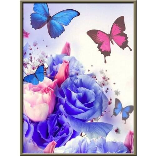 Butterfly Flower Printed 11CT Cross-Stitch Patterns Embroidery DMC Threads Hobby Handicraft Painting Handmade Wholesale Gift