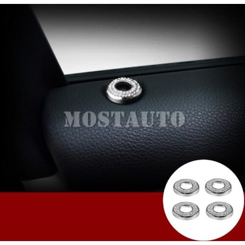For Porsche Macan Rhinestone Style Car Door Lock Pin Pins Trim Cover 2014-2018 4pcs Car Accessories Interior Car Decor Car Trim