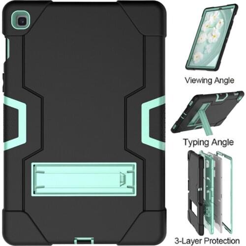 Heavy Duty Kids Safe Silicone Hybrid Case Back Cover with Kickstand for Samsung Galaxy Tab S5e SM-T725 SM-T720 Tablet + Stylus