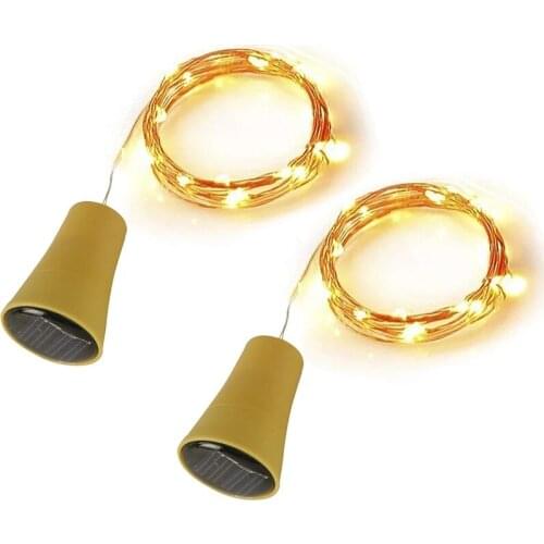 Pack Of 10 Solar Stopper Lighting Chain 10 20 Lamp Waterproof Christmas LED Copper Wire Light Wine Stopper Stopper