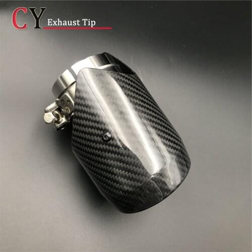 1Piece High Quality New Style Cabon Fiber Glossy Exhaust Tip Universal Muffler Pipe For Any car