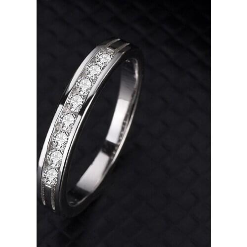 Europe And The United States Hot Selling S925 Sterling Silver Ring Simple And Versatile Single Row Of Diamond Jewelry