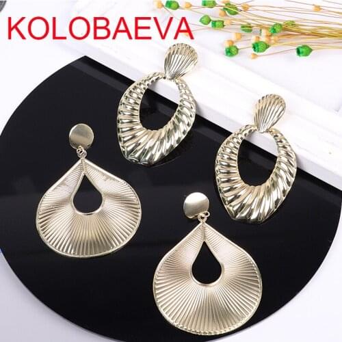Jewelry fashion big zinc alloy retro earrings punk personality Korean earrings women pendant Christmas earrings boho gold 2019