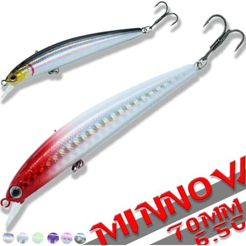 1PCS 70mm/90mm/105mm Minnow Fishing Lure Artificial Hard Baits Swimbait Slow-Sinking Pencil Baits Bass Pike Pesca Fishing Tackle
