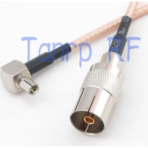 12in TV female jack to TS9 male right angle RF adapter connector 30CM Pigtail coaxial jumper extension cord cable RG316