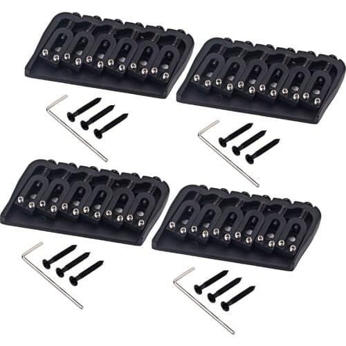 4Pcs Electric Guitar Hardtail Fixed Bridge Assembly For 6 String Guitar Parts