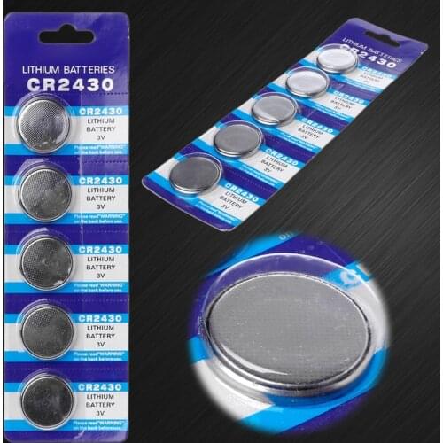 5PCS Button Battery CR2430 3V Electronic Lithium Coin Cell Batteries DL2430 BR2430 ECR2430 KL2430 EE6229 Watch Toy Headphone