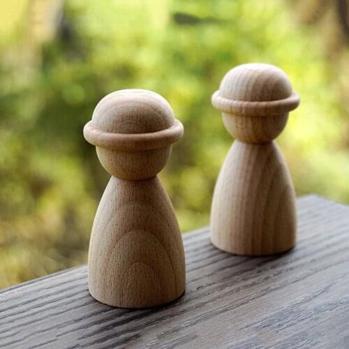 6pcs/set DIY Wood Dolls Beech Unpainted Handmade Unfinished Decor Dolls baby Toys Wooden Blank Children Goods Gifts