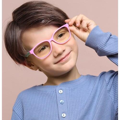 Anti Blue Light Glasses Kids Children Glasses Square For Boy Girls Computer Optical Frame Reflective Blocking UV400 Eyewear 8142