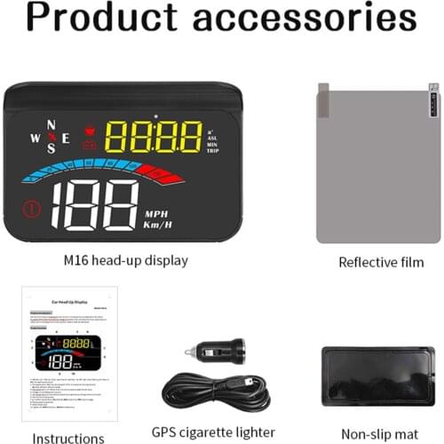 Car Digital HUD Display GPS Head Up Display with Speed Clock Mileage Temperature Direction Display Universal Starline a91 a100s