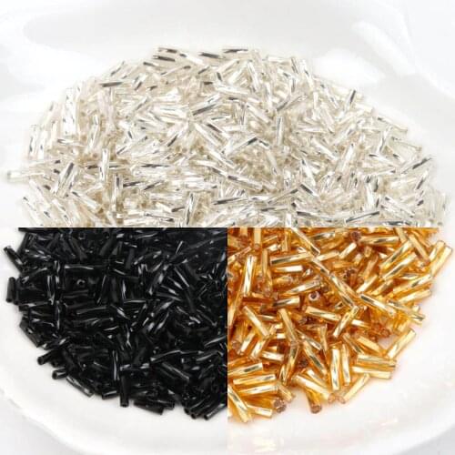 Wholesale Gold Black 6x2mm 300pcs Crystal Glass Spacer beads Czech Seed Tube Beads For Jewelry Handmade DIY