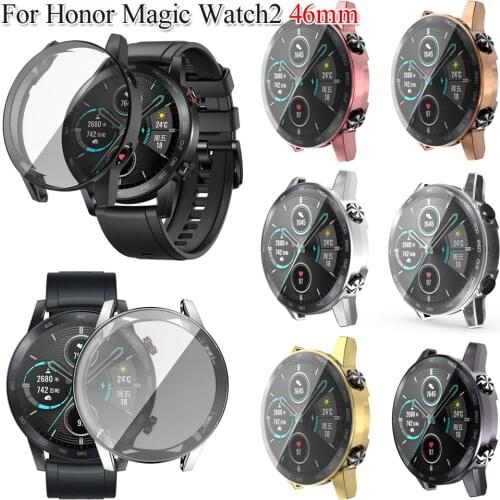 1PC TPU Watch Case 360 Full Cover Plating Screen Protective Shell Smart Watch Accessories For Honor Magic Watch 2 46mm