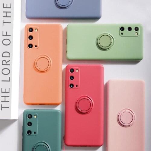 Liquid silicone Ring Case For Samsung Galaxy S21 Plus S20 FE Ultra Shockproof Phone Back Cover For Samsung Note 20 Ultra Cases