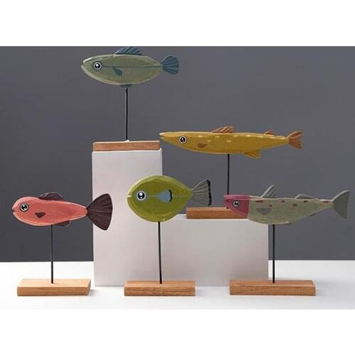 Wooden Fish Ornaments Office Desktop Decor Crafts Wooden Fish Desktop Adornment Decoration Wooden Decoration