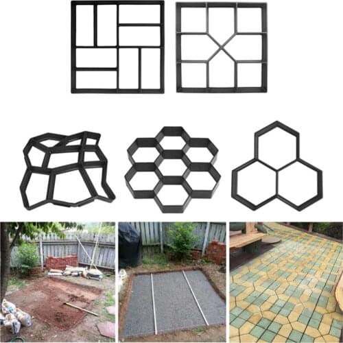 Manually Paving Cement Brick Concrete Molds DIY Plastic Path Maker Mold Garden Stone Road Mold Garden Decoration