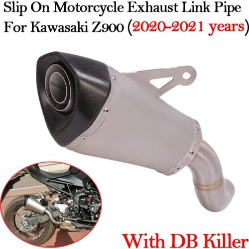 Slip On Motorcycle Exhaust Mid Link Pipe Modified Carbon Fiber Escape Muffler DB Killer For Kawasaki Z900 Z900E Z900A2 2020 2021