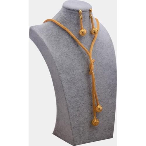 Indian Chokers Wedding Chain Jewelry Sets Gold Color Earrings For Women African/Dubai/Arab Wedding/Party Wife Gifts