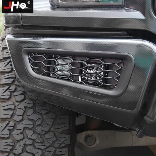 JHO Gen 2 Car Front Bumper Fog Lamp Overlay Bezel Cover Trim for Ford F150 Raptor 2017-2020 2019 2018 Crew Cab Accessories