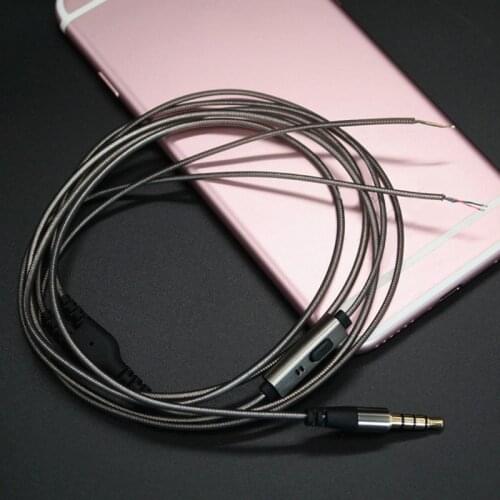 1.2m With Mic DIY Earphone Cable High Quality Replacement Cable Wire For Repair Upgrade Headphones Earphone