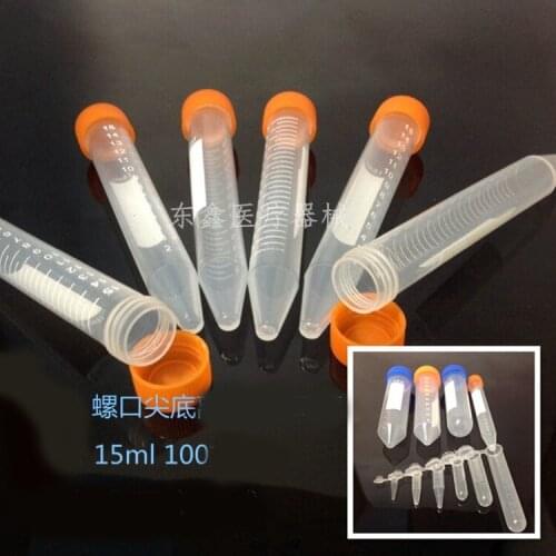 15ml conical centrifuge tube with screw cap tube graduated ep tube 100pcs/bag laboratory equipment