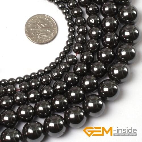 A Grade Round Hematite Beads With Magnetic Natural Stone Beads Magnetite DIY Accessorries Beads For Jewelry Making Strand 15"